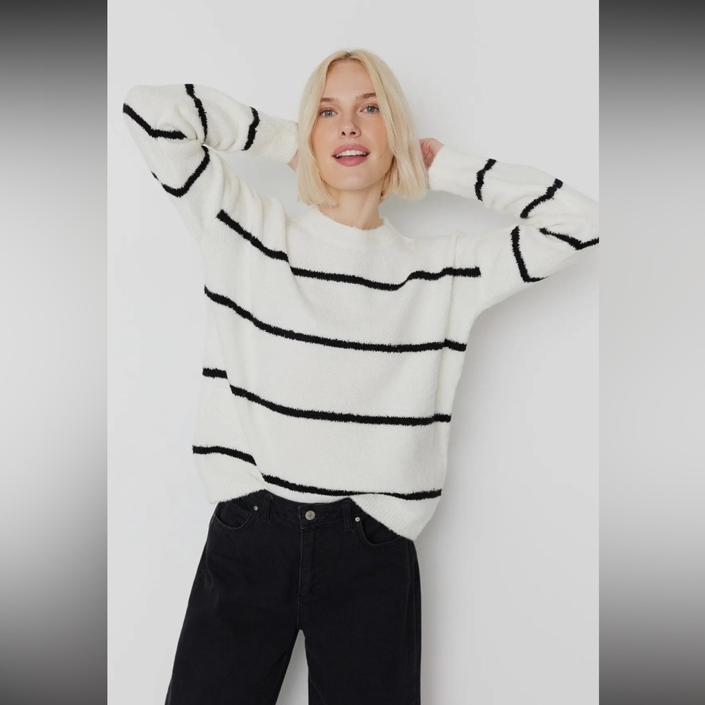 Black and White Striped Sweater